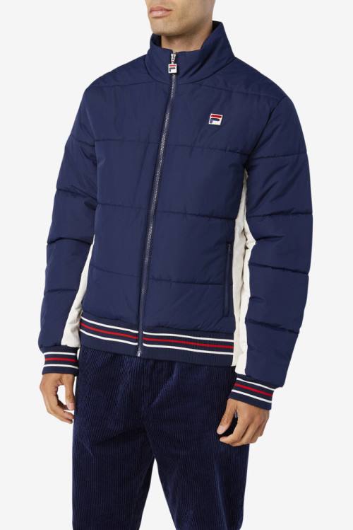 Navy Men's Fila Watson Puffer Jackets | Fila417UF