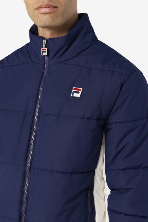 Navy Men's Fila Watson Puffer Jackets | Fila417UF