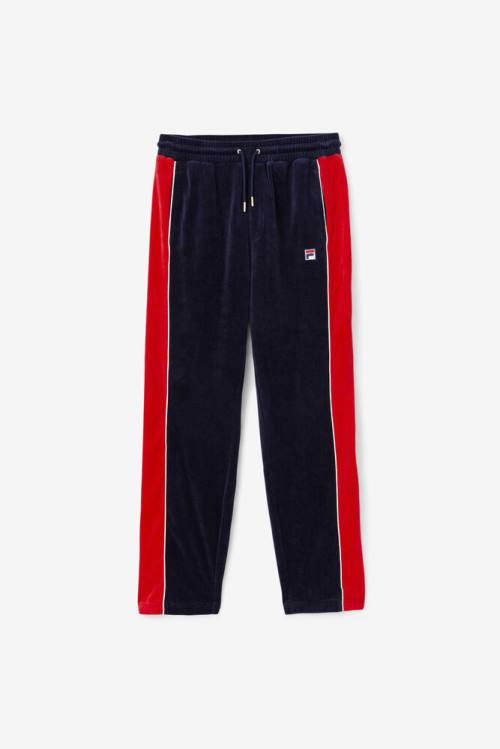 Navy / Red Men\'s Fila Cima Velour Pants | Fila971VM