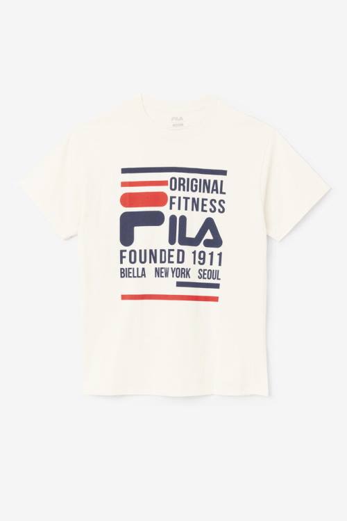 Navy / Red Men\'s Fila Original Fitness Tee T Shirts | Fila705HE