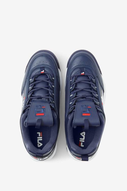 Navy / Red / White Men's Fila Disruptor 2 Premium Sneakers | Fila739BY