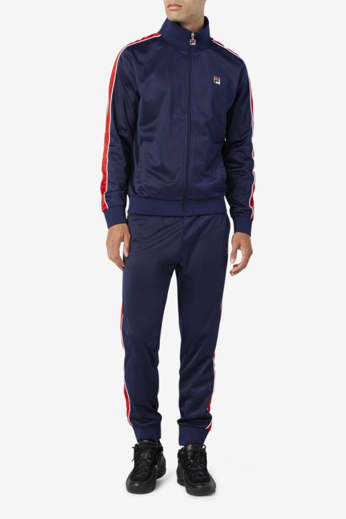 Navy / Red / White Men's Fila Elijah Track Pants | Fila879SC