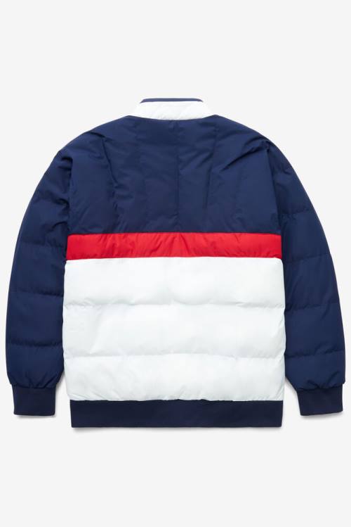 Navy / Red / White Men's Fila Fausto Ski Jackets | Fila603DV