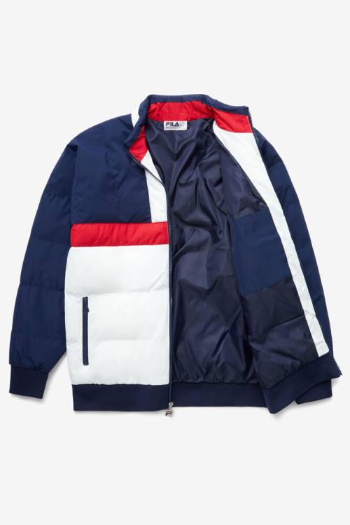 Navy / Red / White Men's Fila Fausto Ski Jackets | Fila603DV