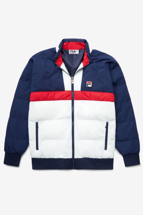 Navy / Red / White Men\'s Fila Fausto Ski Jackets | Fila603DV