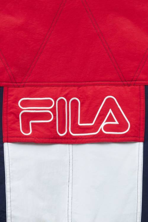 Navy / Red / White Men's Fila Golia Parka Jackets | Fila401TL