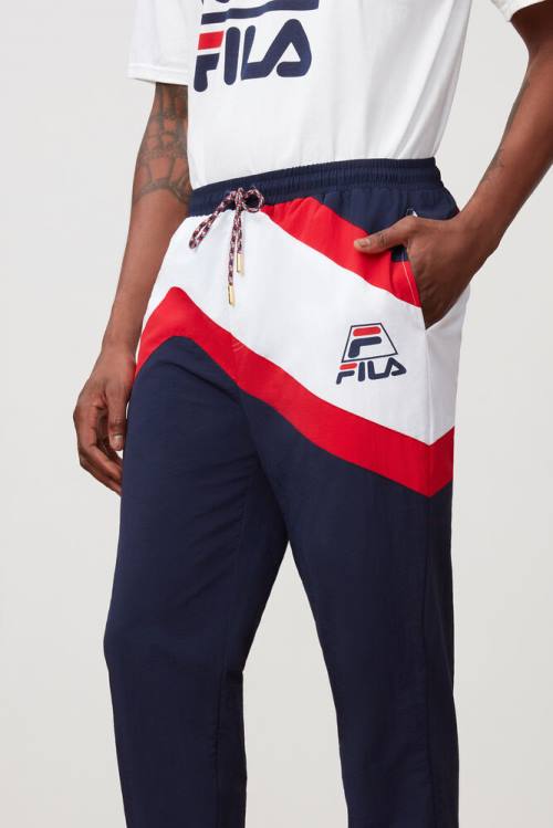 Navy / Red / White Men's Fila Grant Hill Zenith Woven Pants | Fila043ZK