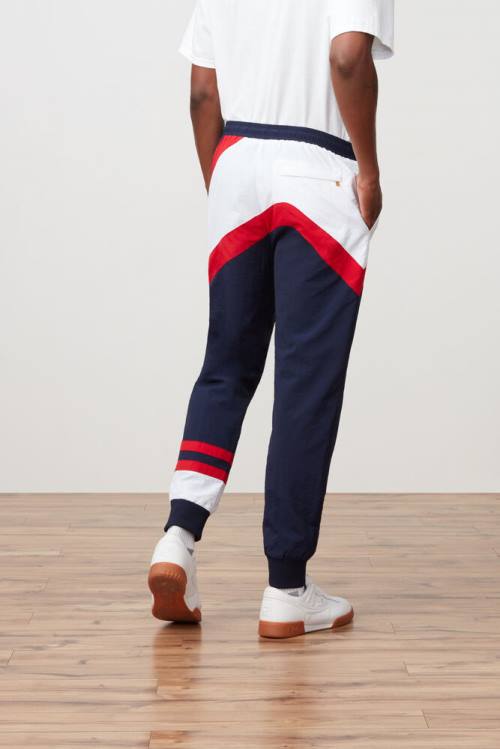 Navy / Red / White Men's Fila Grant Hill Zenith Woven Pants | Fila043ZK