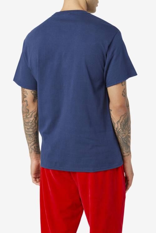 Navy / Red / White Men's Fila Original Fitness Tee T Shirts | Fila130JH