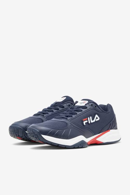 Navy / Red / White Men's Fila Volley Zone Sneakers | Fila164AB