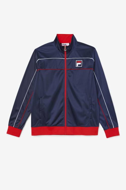 Navy / Red / White Men\'s Fila Wayan Track Jackets | Fila687GK