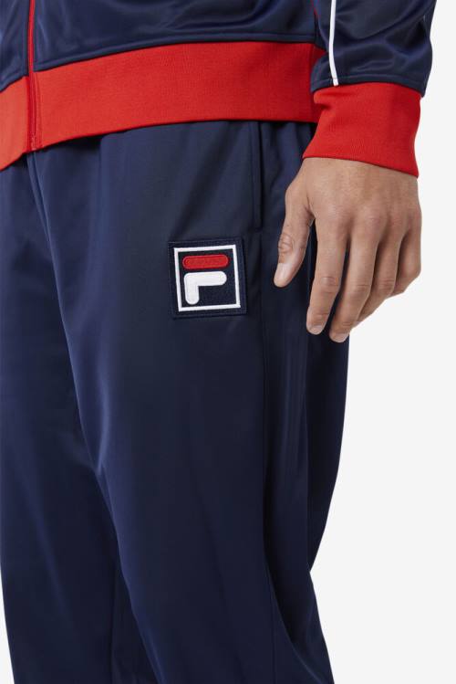 Navy / Red / White Men's Fila Wayan Track Pants | Fila741QA