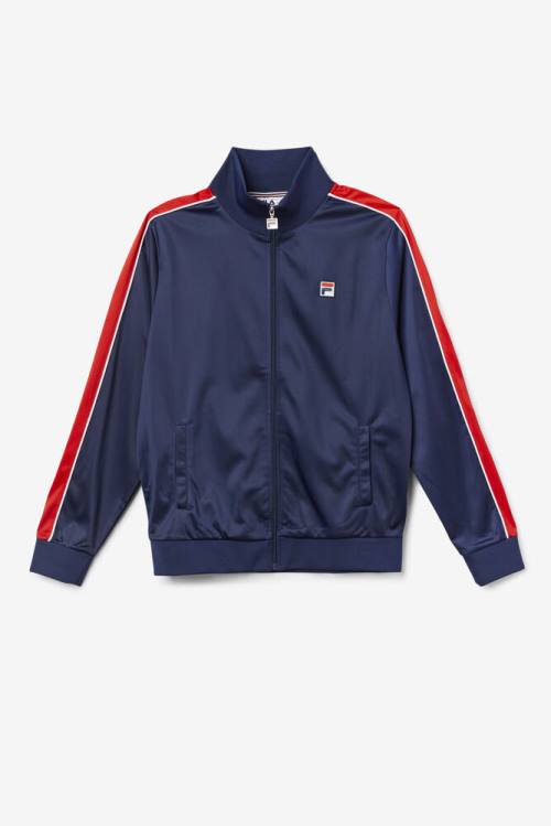 Navy / Red / White Men\'s Fila Wicks Track Jackets | Fila614JM