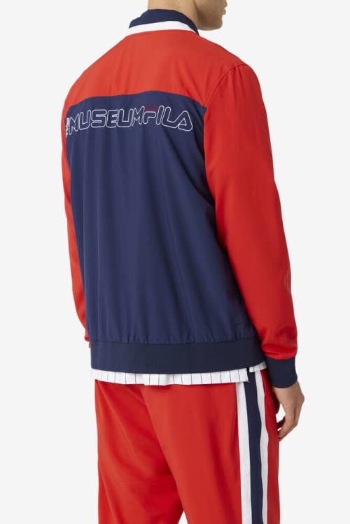 Navy / Red / White Men's Fila X The Museum Track Jackets | Fila217AQ