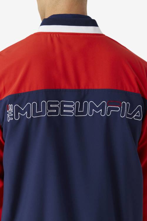 Navy / Red / White Men's Fila X The Museum Track Jackets | Fila217AQ