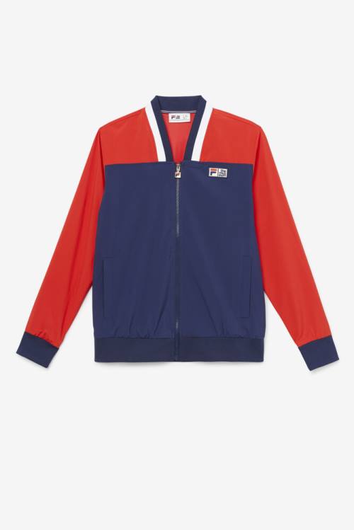 Navy / Red / White Men\'s Fila X The Museum Track Jackets | Fila217AQ