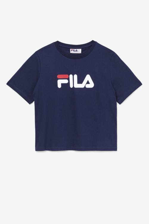 Navy / Red / White Women\'s Fila Miss Eagle Tee T Shirts | Fila016UQ