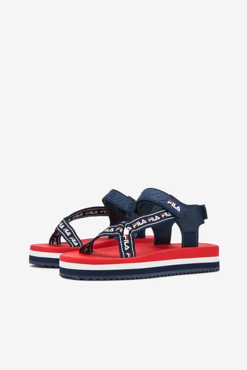 Navy / Red / White Women's Fila Spettro Sandals | Fila716RS