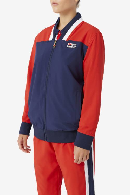 Navy / Red / White Women's Fila X The Museum Track Jackets | Fila481JF