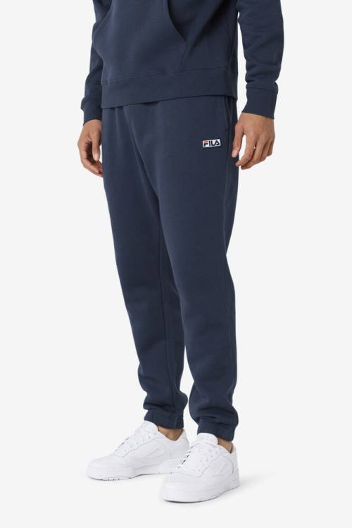 Navy / White Men's Fila Garin Jogger Pants | Fila702WU