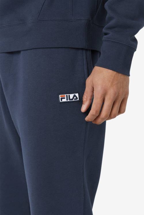 Navy / White Men's Fila Garin Jogger Pants | Fila702WU