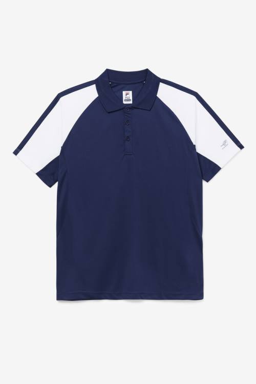 Navy / White Men\'s Fila Pickleball Polo | Fila543EY