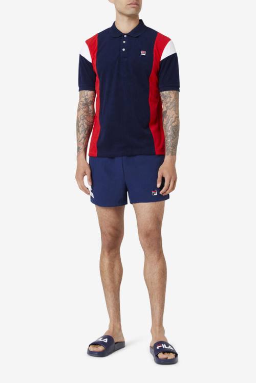 Navy / White Men's Fila Vantage Swim Shorts | Fila432CL