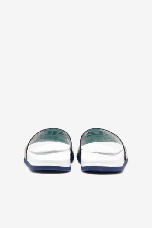 Navy / White / Navy Women's Fila Drifter Luxe Clear Slides | Fila690MV