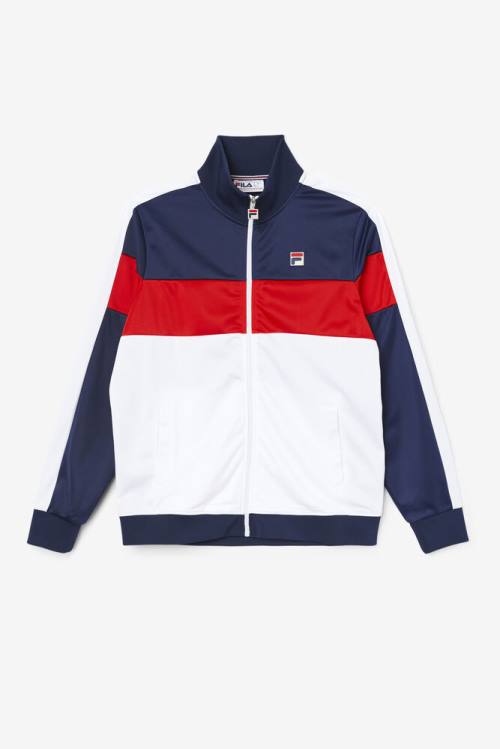 Navy / White / Red Men\'s Fila Assembly Track Jackets | Fila103BW