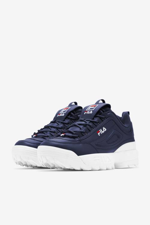 Navy / White / Red Men's Fila Disruptor 2 Premium Sneakers | Fila609UA