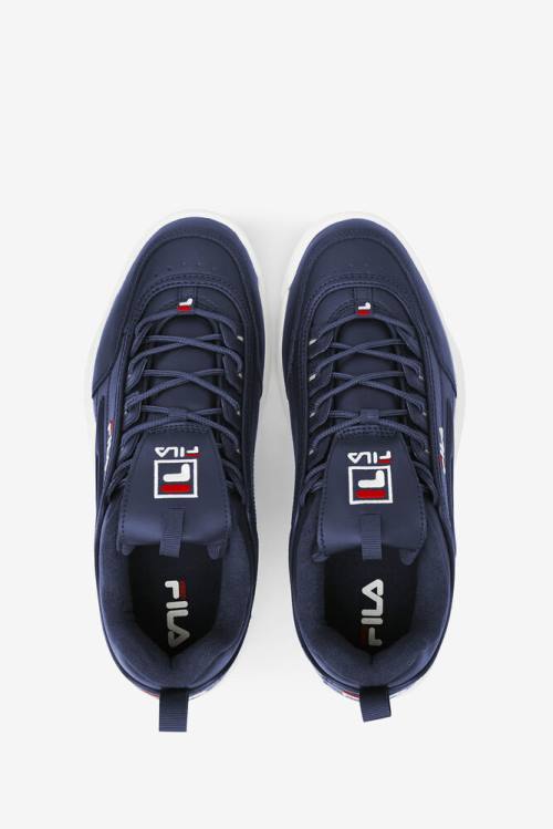 Navy / White / Red Men's Fila Disruptor 2 Premium Sneakers | Fila609UA