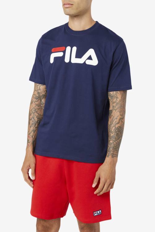 Navy / White / Red Men's Fila Eagle Tee T Shirts | Fila329YS