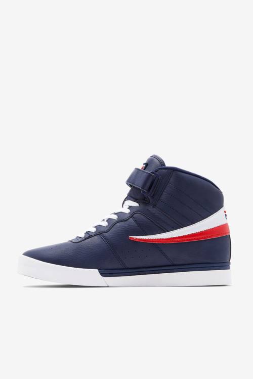 Navy / White / Red Men's Fila Vulc 13 Sneakers | Fila845KI