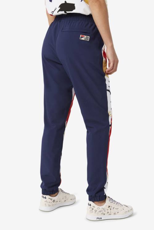 Navy / White / Red Men's Fila X The Museum Printed Track Pants | Fila460QR