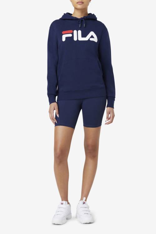 Navy / White Women's Fila Lucy Hoodie | Fila952OU