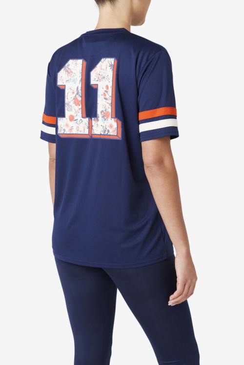 Navy Women's Fila Adelaide Jersey T Shirts | Fila549VA