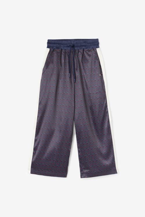 Navy Women\'s Fila Aviana Cropped Satin Pants | Fila219GP