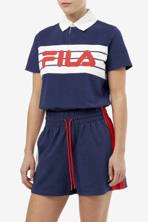 Navy Women's Fila Dakota Polo | Fila821KC