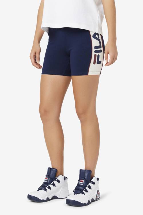 Navy Women's Fila Davina Bike Shorts | Fila206TI