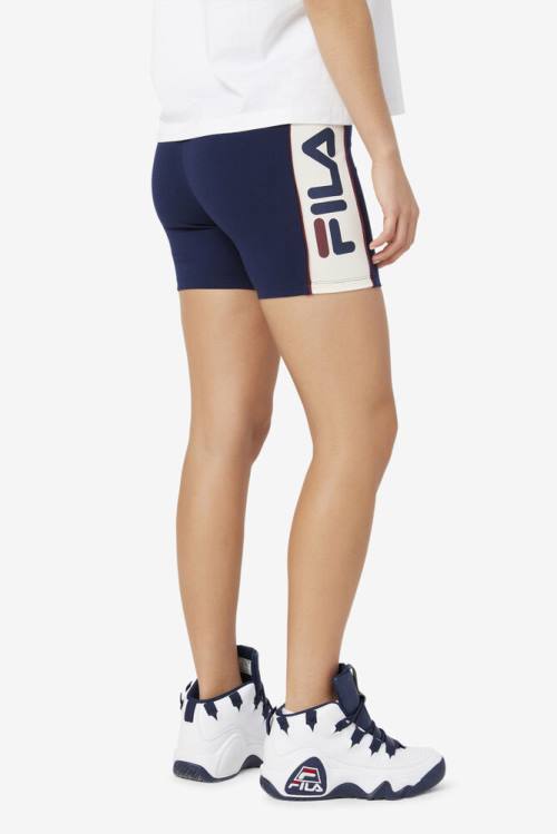 Navy Women's Fila Davina Bike Shorts | Fila206TI