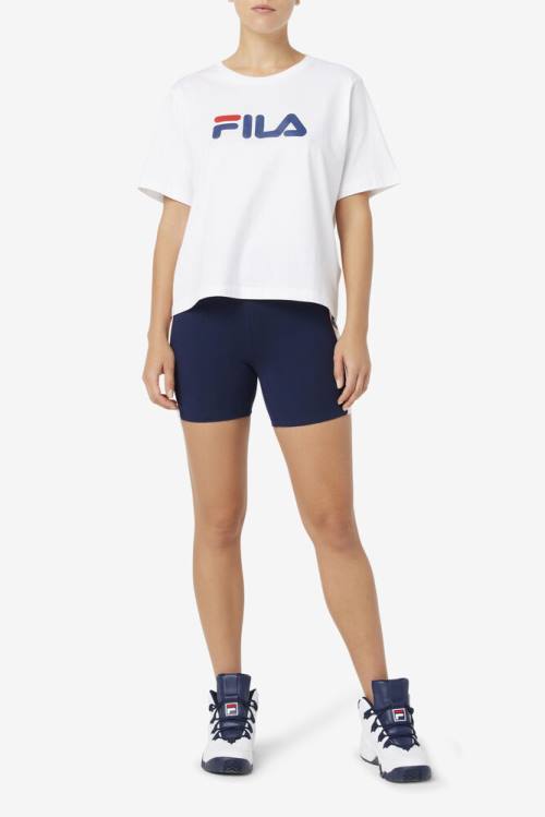 Navy Women's Fila Davina Bike Shorts | Fila206TI