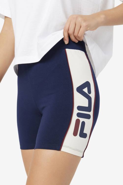 Navy Women's Fila Davina Bike Shorts | Fila206TI