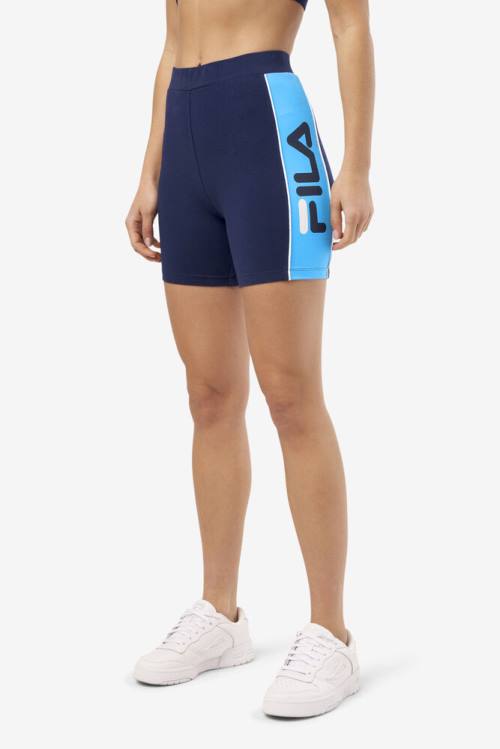 Navy Women's Fila Davina Bike Shorts | Fila802TQ