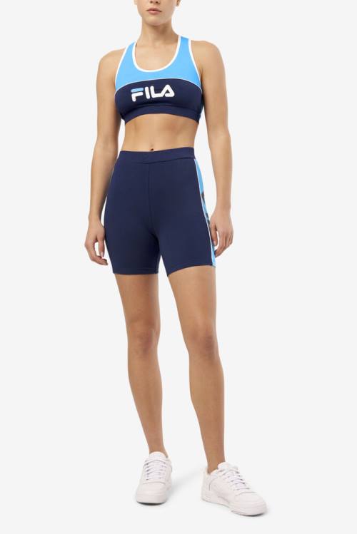 Navy Women's Fila Davina Bike Shorts | Fila802TQ