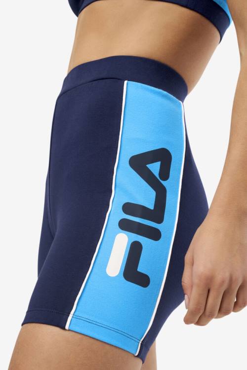 Navy Women's Fila Davina Bike Shorts | Fila802TQ