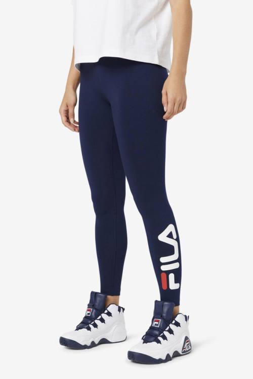 Navy Women's Fila Elora Leggings | Fila492MD