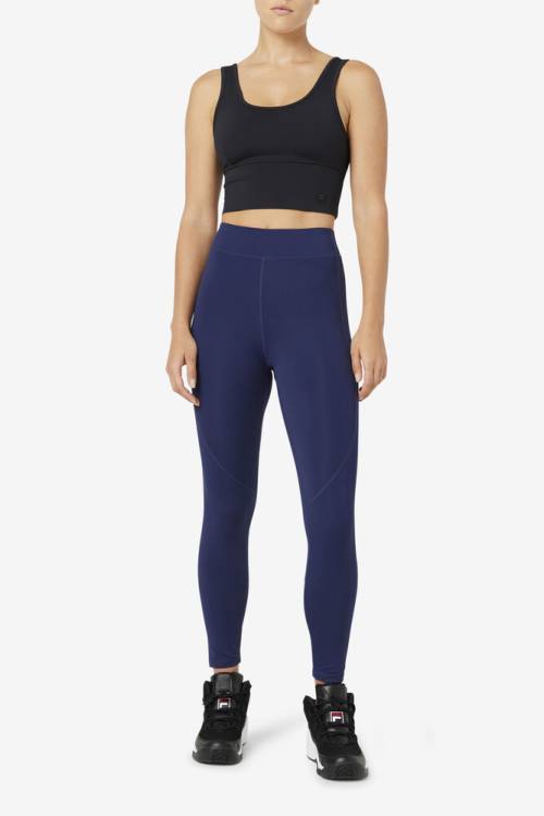 Navy Women's Fila Emerie Leggings | Fila132QC