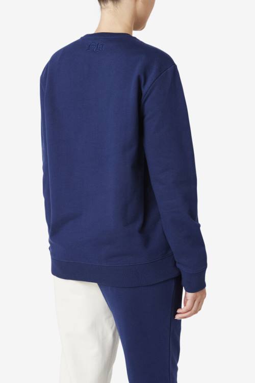 Navy Women's Fila Izabella Sweatshirts | Fila135AN