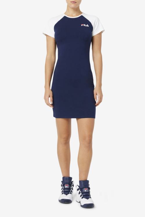 Navy Women's Fila Kyra Dress | Fila732RZ