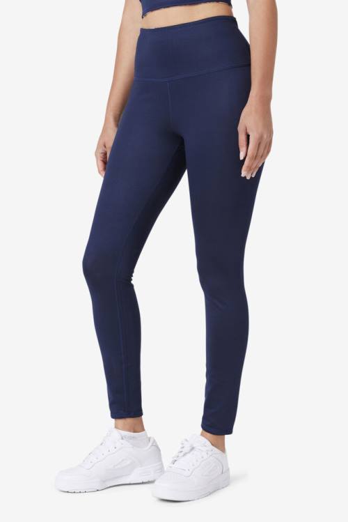 Navy Women's Fila Lucille Reversible Leggings | Fila746MG